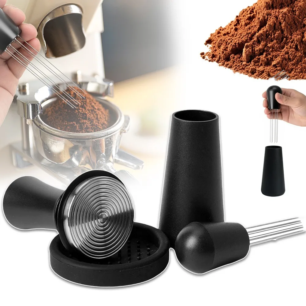 Kit di accessori per espresso da 51 mm, pressino calibrato a molla, dosatore di polvere, tappetino per pressino, compatibile con portafiltri da 51 mm per macchine da espresso.