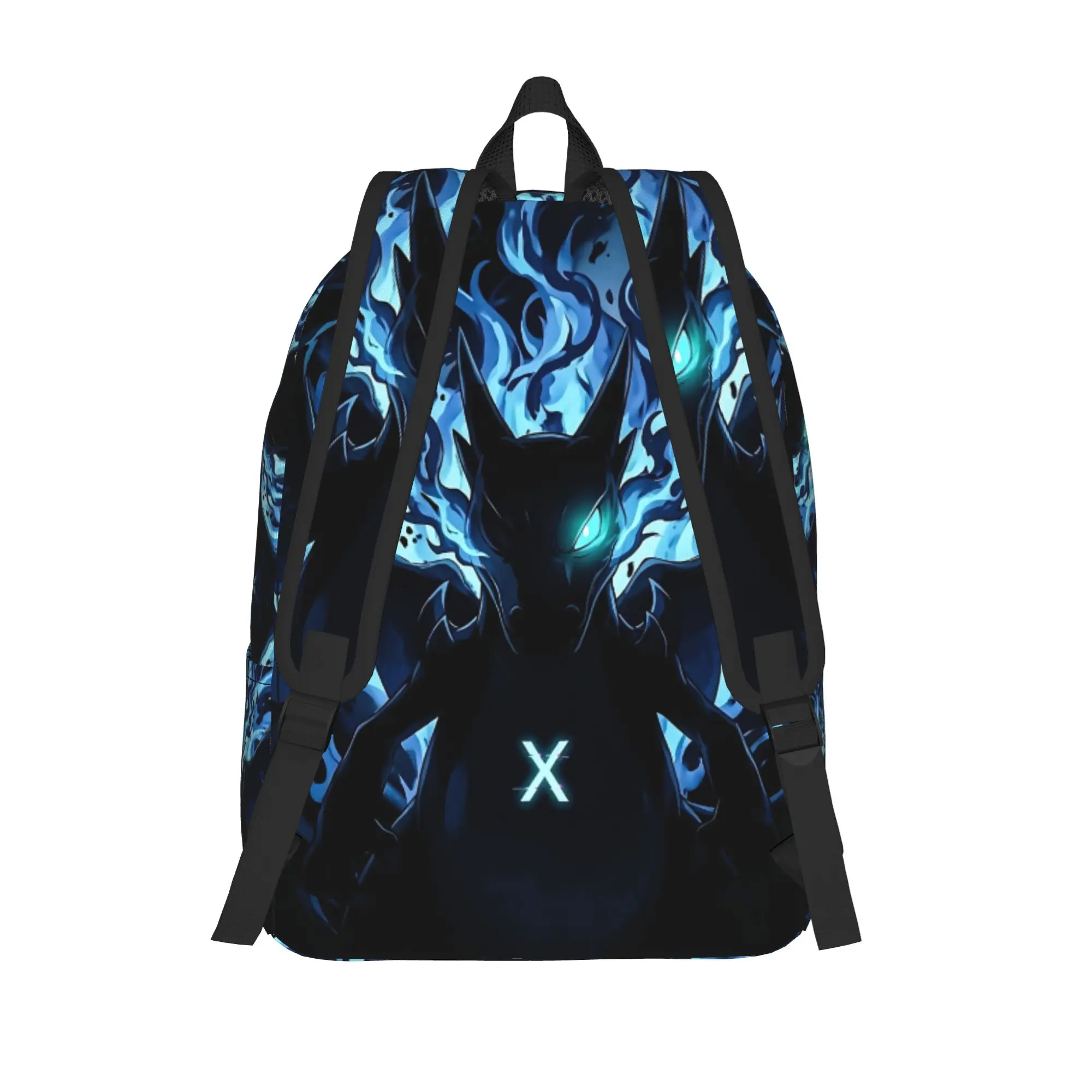 Fashion Pokemon Mega Charizard X Blue Flame Backpack  Mochilas Good Quality Travel Sturdy Shoulder Rucksack