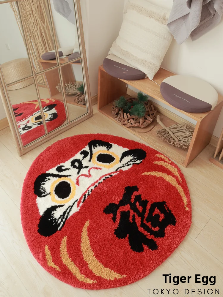 

Новый японский новогодний ковер с мультяшным рисунком в виде пельменей и яиц для гостиной и спальни, не настраиваемый, машинная стирка