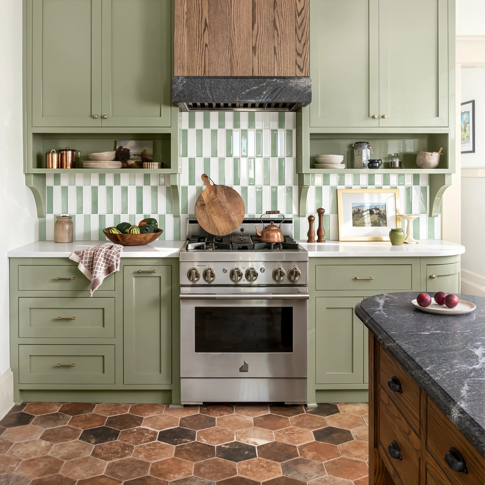 10PCS Self-adhesive Wall Stickers Mimicking Ceramic Tiles Waterproof Wallpaper Removable Wall Panel Decals for Kitchen Bedroom