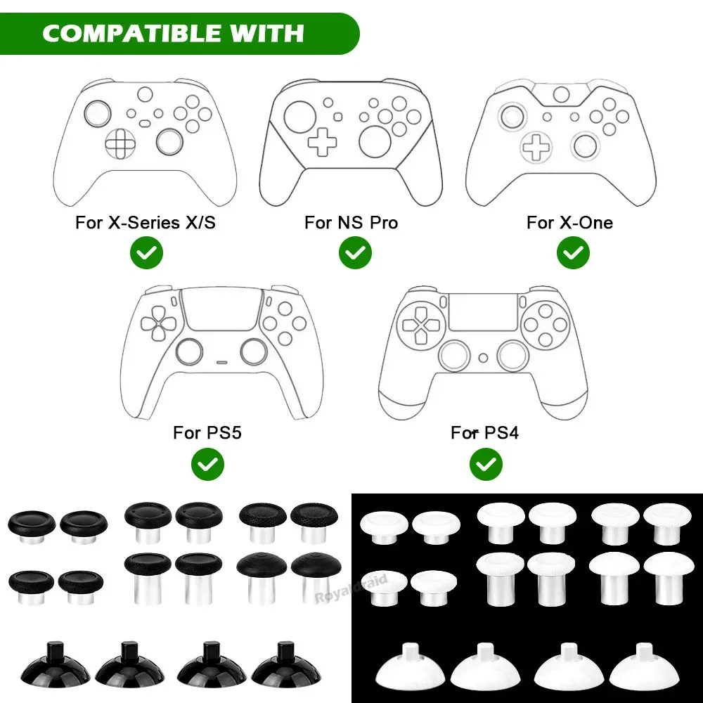For Series X/S/Xbox One/PS5/PS4/NS Pro Interchangeable Ergonomic Thumbsticks Analog Thumb Sticks Grips Joysticks Bases 16 in 1 view 6