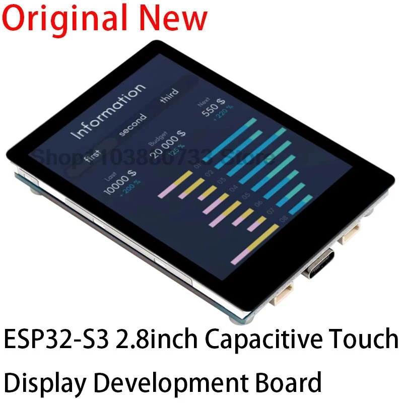 

ESP32 S3 R8 MP3 Board 2.8inch LCD Captive TouchScreen Display LVGL Speaker/RTC/SD-Card-Port/Battery-Port/QMI8658-6-Axis-Sensor