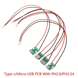 Type-c PCB With Cabel Converter Adapter Micro USB To DIP Female Connector Breakout Board Charging Cable Soldering Board Socket