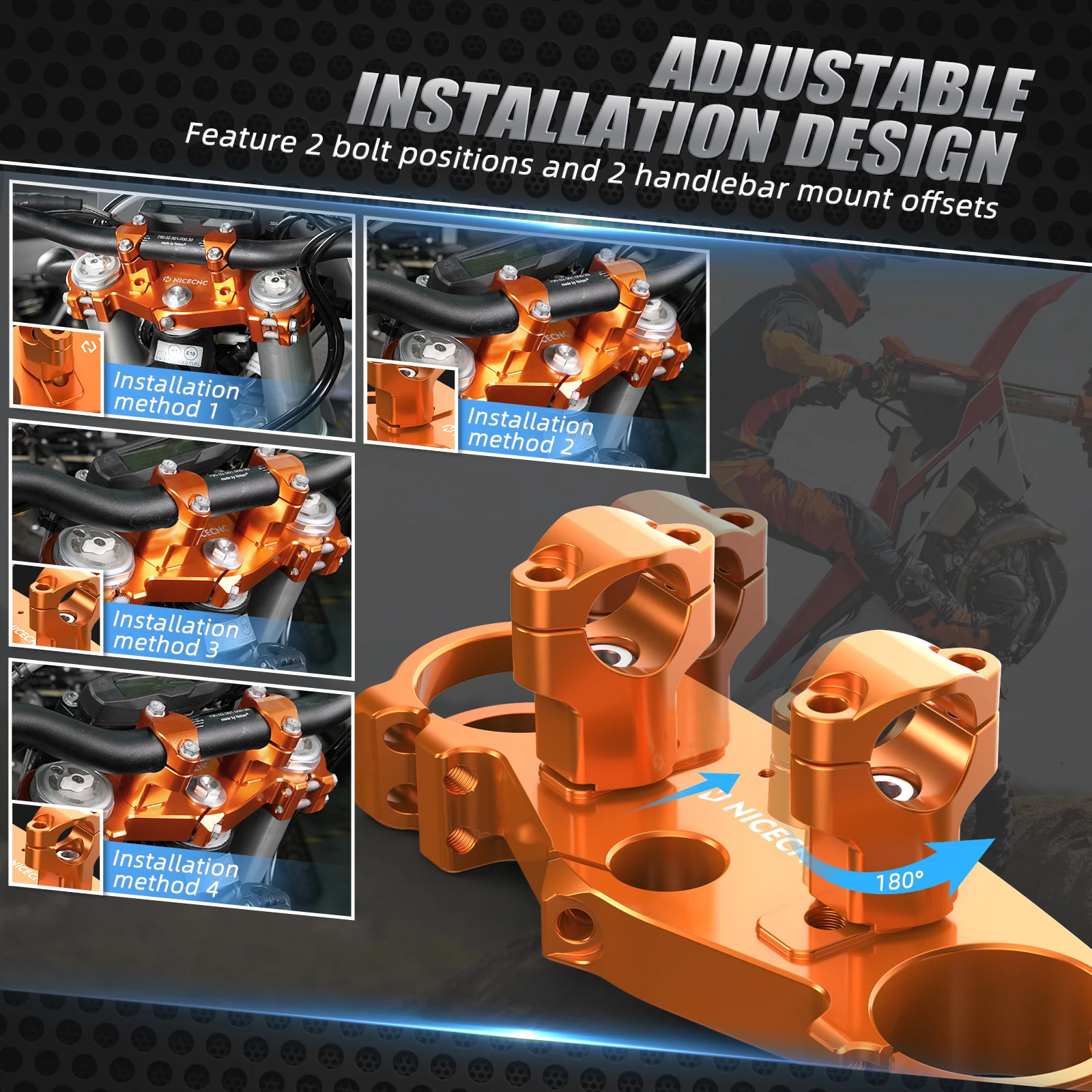 2024 For KTM EXC 300 EXCF 350 SXF 450 For Husqvarna TE 300 FE 250 FE 450 For GasGas EC 300 Top Triple Tree Handlebar Riser Clamp - Image 4