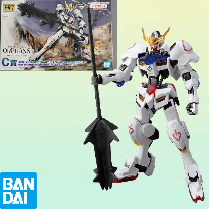 

Bandai Original GUNDAM PRIZE C HG GUNDAM BARBATOS SOLID CLEAR 1/144 Anime Action Figure Assembly Model Toys Gifts For Children