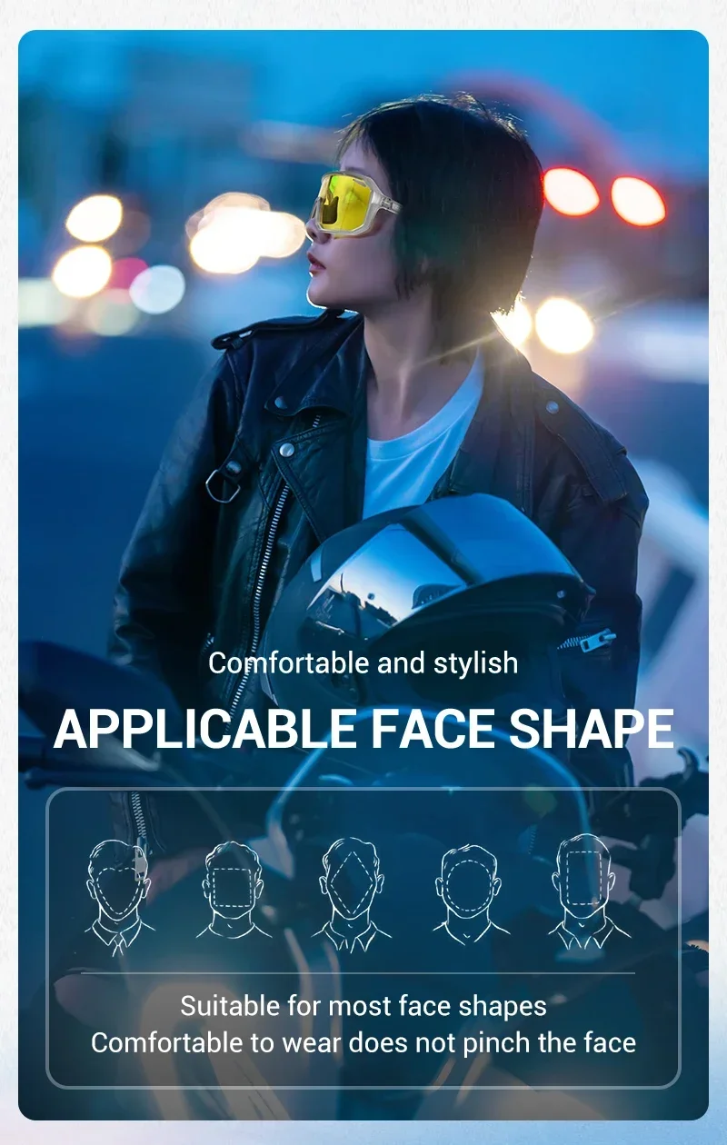 SCVCN Nachtsicht Sonnenbrille Radfahren Fahren Gläser Mode Y2K Trave Gläser UV400 Mtb Angeln Sport Brille Übergroßen Mann – Detail 6