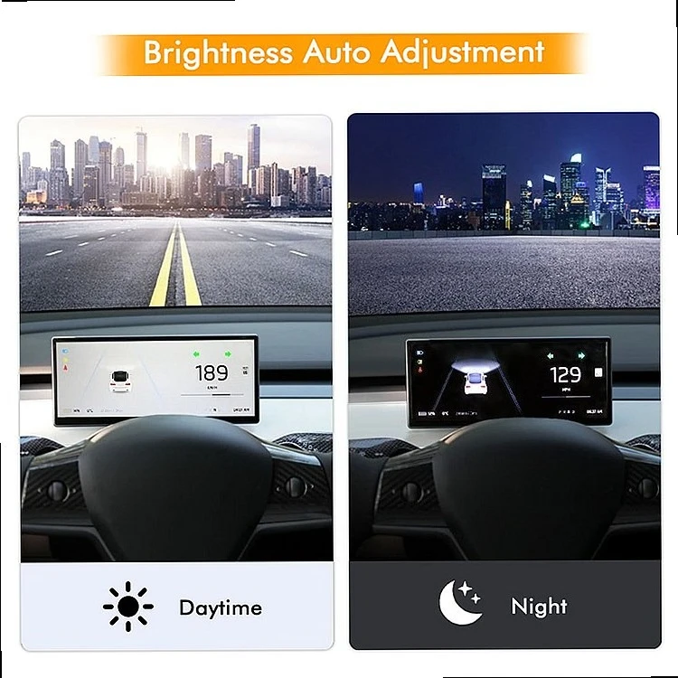 2024 Newest 9.0 Inch Narrow Side LCD Touch Screen Speedometer Dashboard Monitor Head up Display