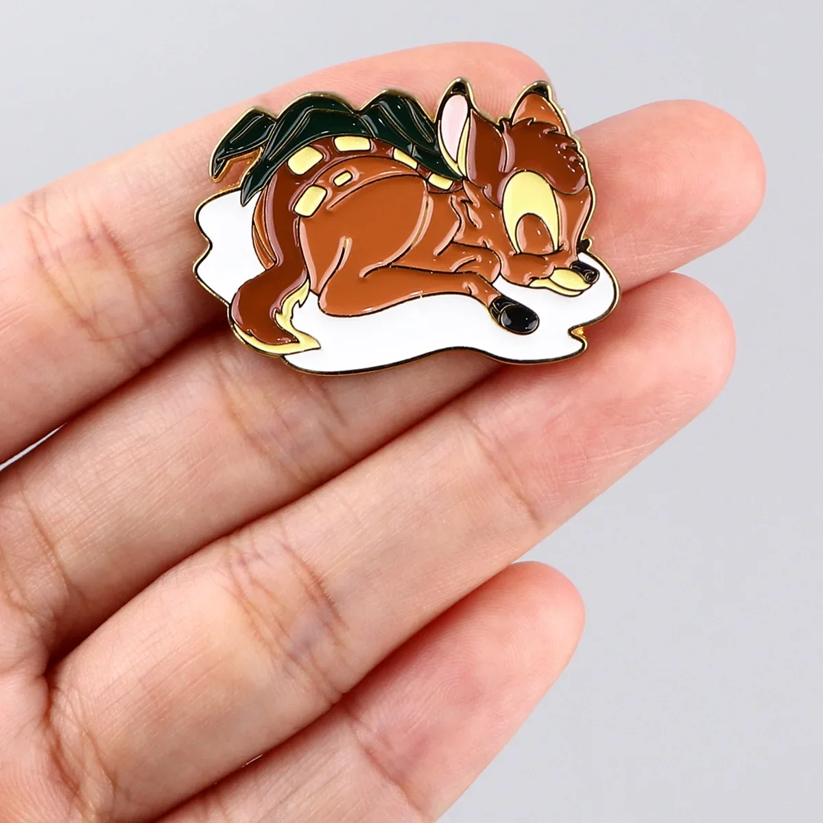 Classic Cartoon Bambi Deer Enamel Pins for Backpack Bag Gifts for Friends Fans Metal Lapel Badges Accessories