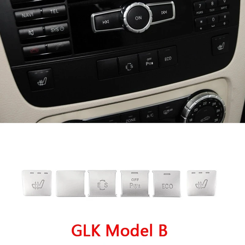 Car Center Console CD Panel Air Conditioning Button Sticker Trim For Mercedes Benz C E Class W204 W212 GLK X204 Accessories