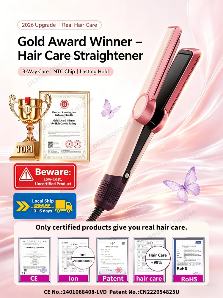 Hair Straightener X10 Flat Iron Negative Ion Adjustable Temp 220-240V CE Certified Portable Home Hair Styling Tool