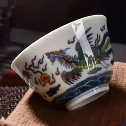 Handmade Pu'er Tea Cup, Drinkware Accessories, Master Cup, Teaware Accessories, Dragon and Phoenix Tea Cup, Handmade Kungfu Teac