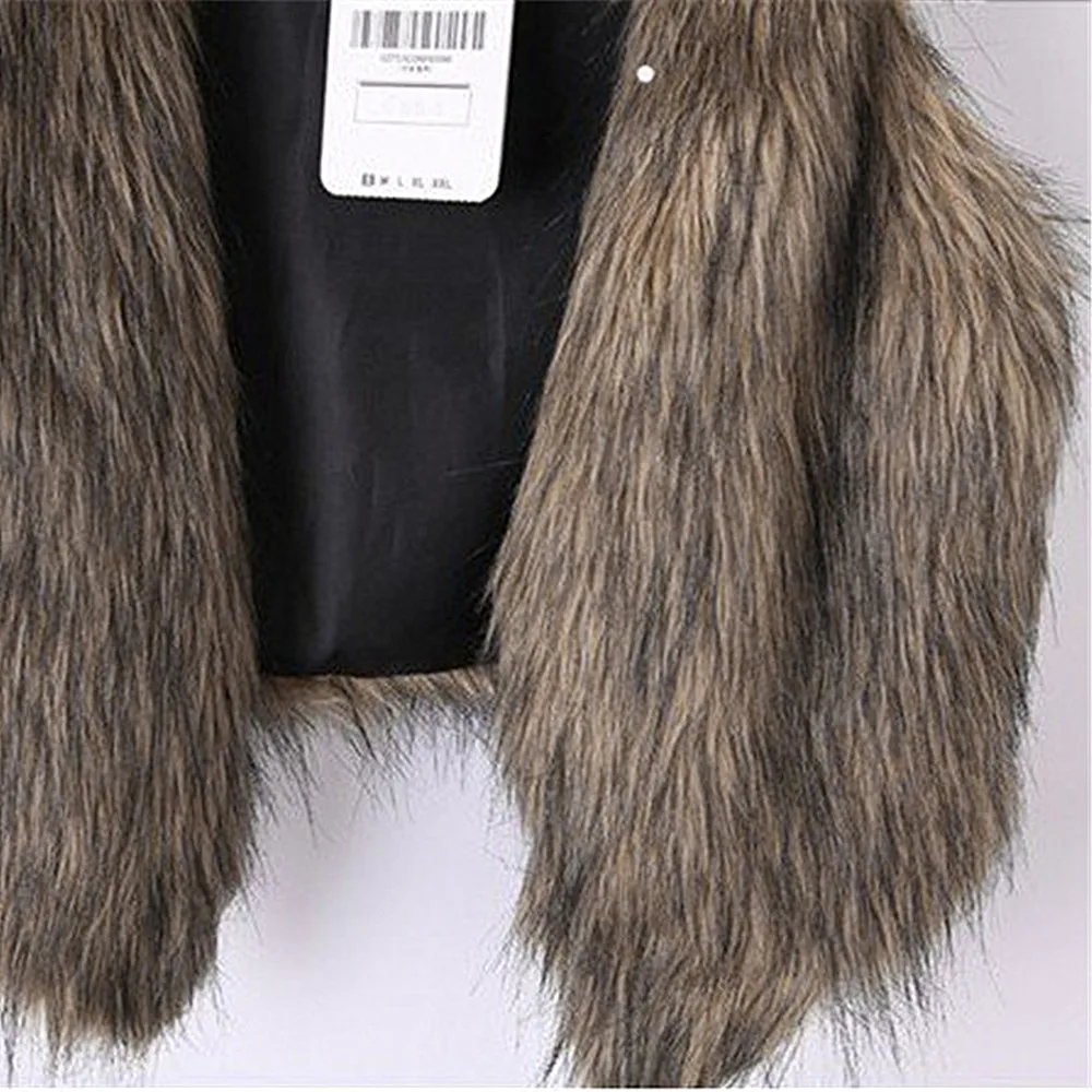 Gilet court en fausse fourrure pour femme, veste en fibre, taille multiple, automne, hiver