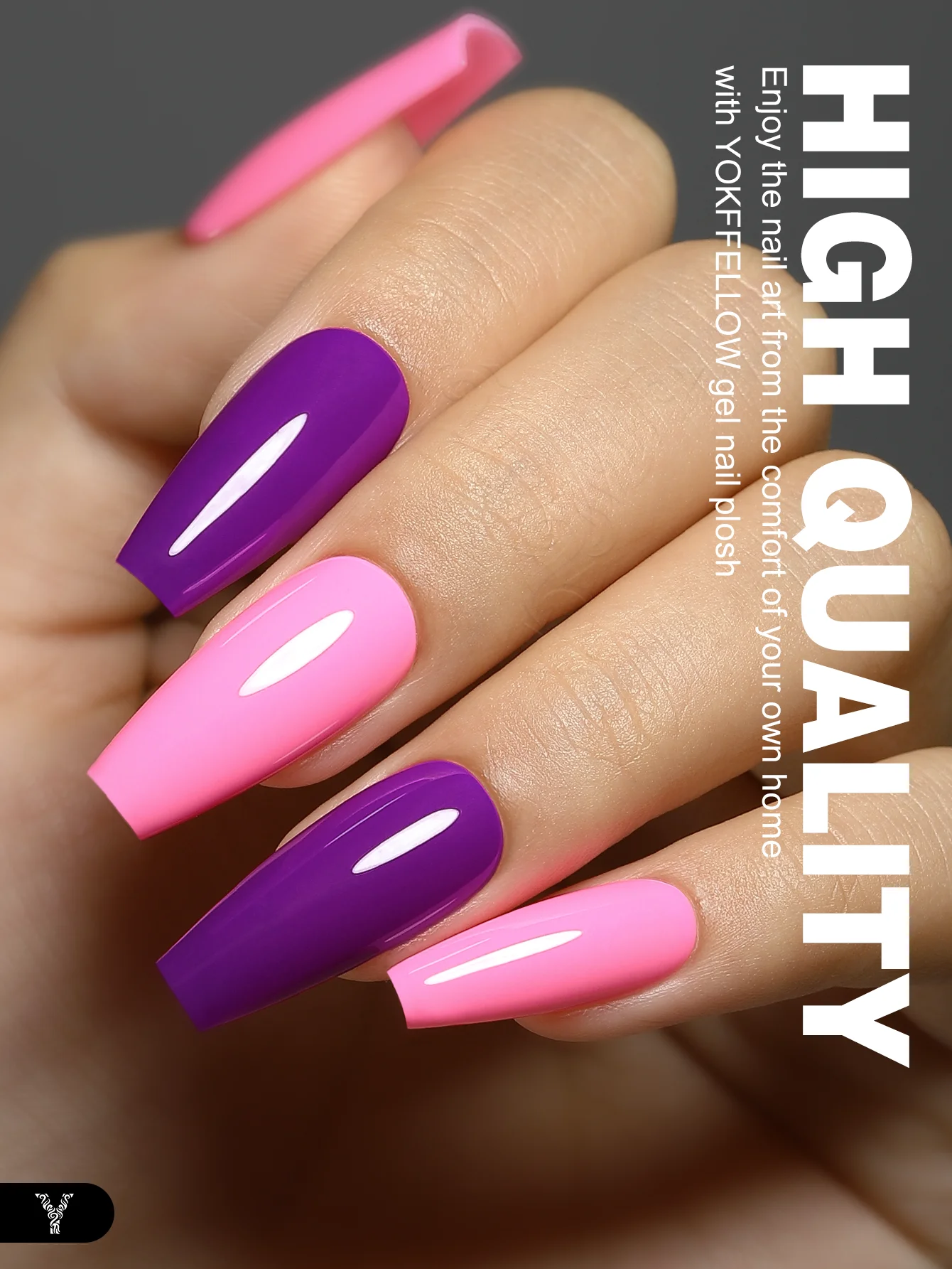 YOKEFELLOW Zestaw gorących różowych lakierów żelowych do paznokci 3 PCS Neon Light Bright Baby Pink Soak Off Gel Polish do salonu i zdobienia