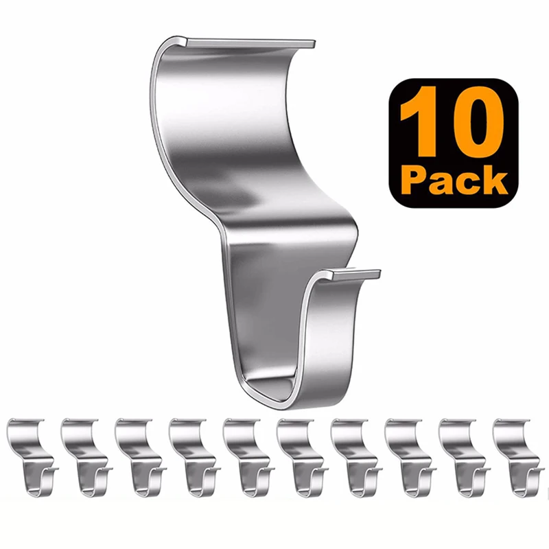 10 Pcs Vinyl Coating Hooks Metal Hooks for Hangers Low Profile Heavy Duty Stainless Steel