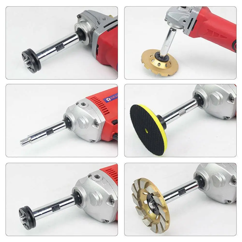 Biela de extensión de amoladora angular, adaptador de rosca de 75/100/140mm, eje de extensión con tuercas, adaptador de rosca, almohadilla de pulido