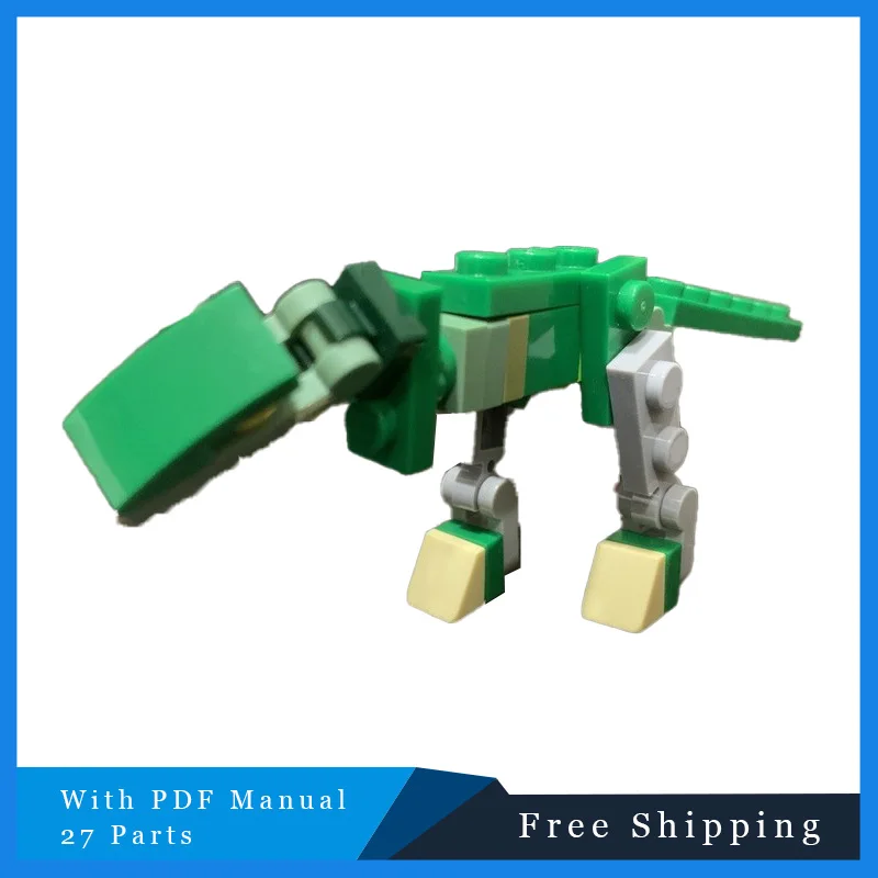 27 PCS Ancient Tyrannosaurus Rex Modular MOC Green Dinosaur Building Block Model Children's Assembly Puzzle Toys Christmas Gifts