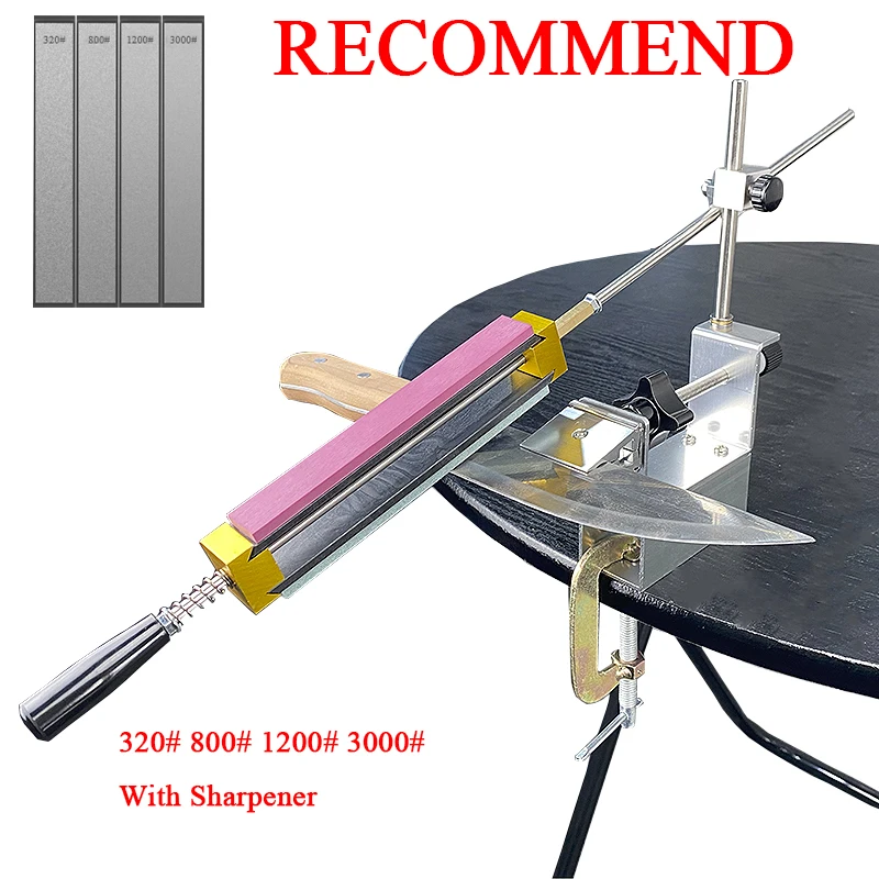 

360 Degree Rotary Knife Fixed Angle Sharpener 120-10000# Whetstone Diamond Agate Stone Kitchen Knife Sharpening System Household