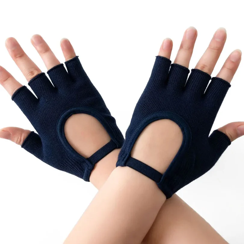 1Pair Half Finger Yoga Antislip Gloves Women Pilates Warm Cycling Gloves Multicolor Yoga Gloves