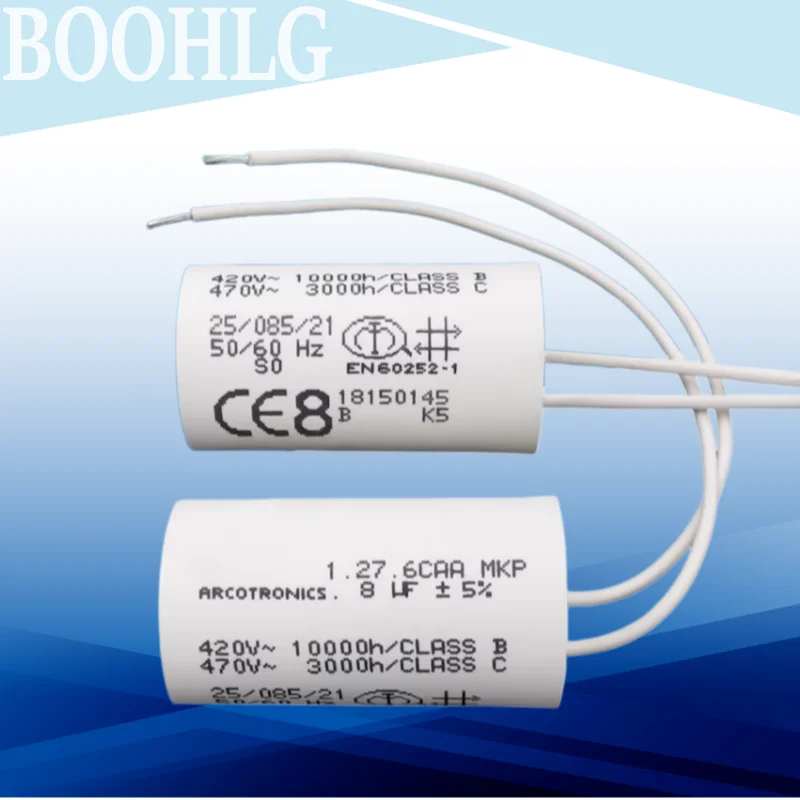 1pcs 8uF 1.27.6CAA MKP AV starter capacitor ARCOTRONICS 470VAC