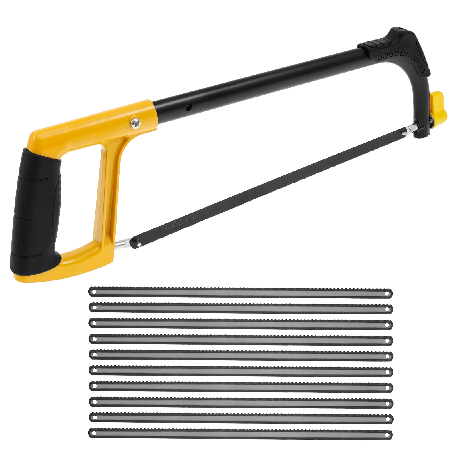 

Handsaw Hacksaw Frame with 10pcs Saw Blade Non Slip Handle Hand Saw Suitable for Metal, wood, PVC Tube Cutting