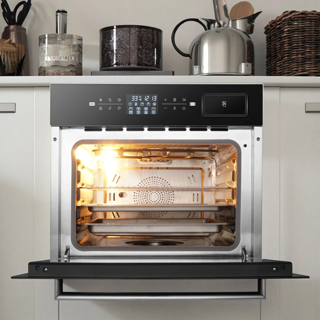 60L Glass Built-In Electric Oven for Baking for Kitchen Household Use