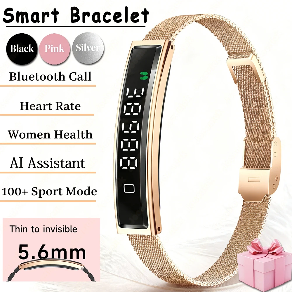 2026 New WomenSmart Bracelet Fitness Sports Band Stress Test HRV Health Monitorl Waterproof Pedometer Smart Watch Android iOS