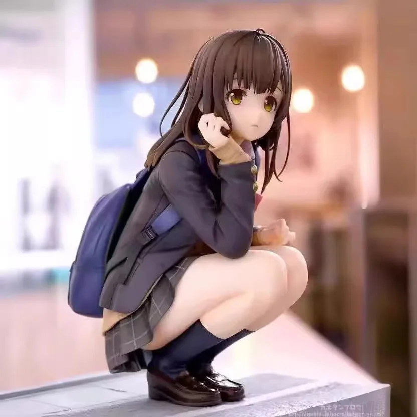 Anime Ogiwara Sayu Figure Uniform Squat Pose Model Desktop Decoration Collectible For Anime Fans
