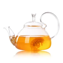 1PC 400ML,600ML,750ML 1200ML Flower Coffee Glass Tea Pot Blooming Chinese Glass Teapots Heat Resistant Glass Tea Pots  JN 1011