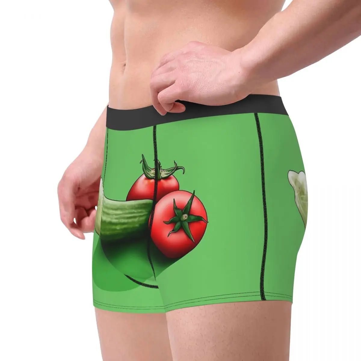 Food Porno Cucumber Funny Design Underpants Cotton Panties Men\'s Underwear Print Shorts Boxer Briefs