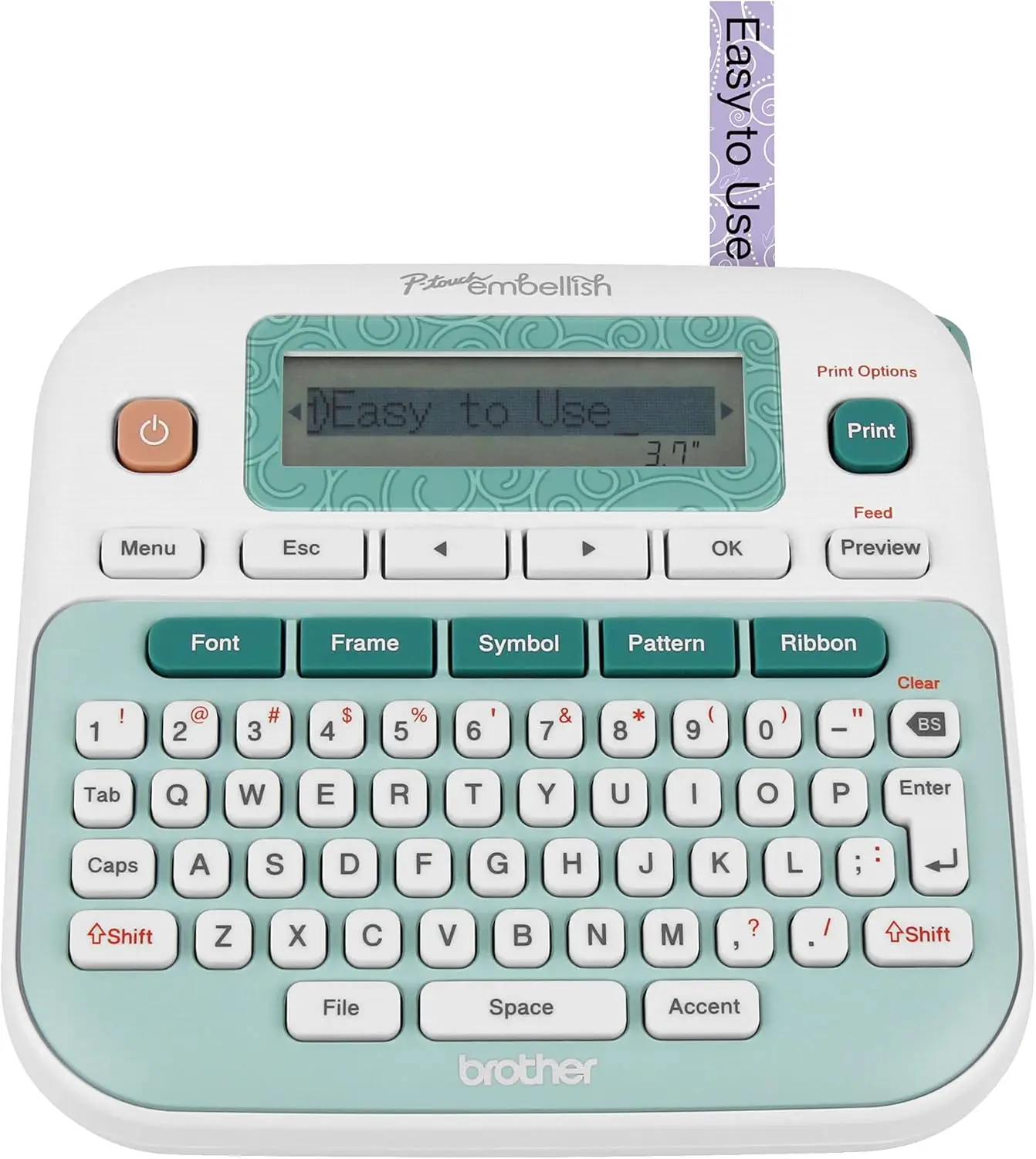 

P-Touch Embellish Ribbon & Tape Printer PT-D215e,White