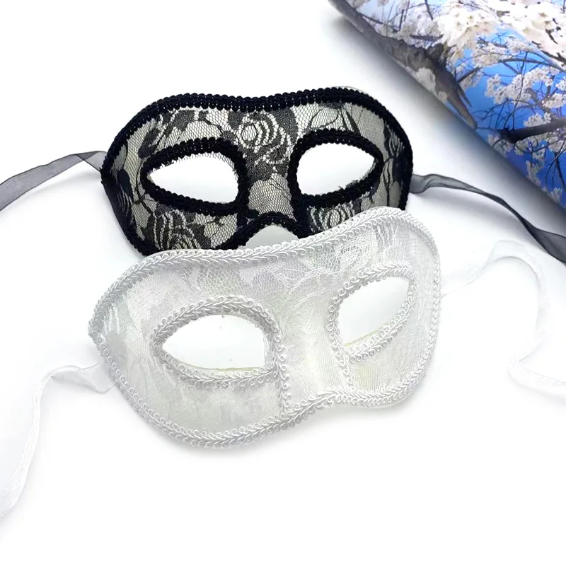 Women Sexy Translucent Lace Mask with Gauze Flower Half-Face Eye Cover for Masquerade Party Halloween Nightclub Dress Up