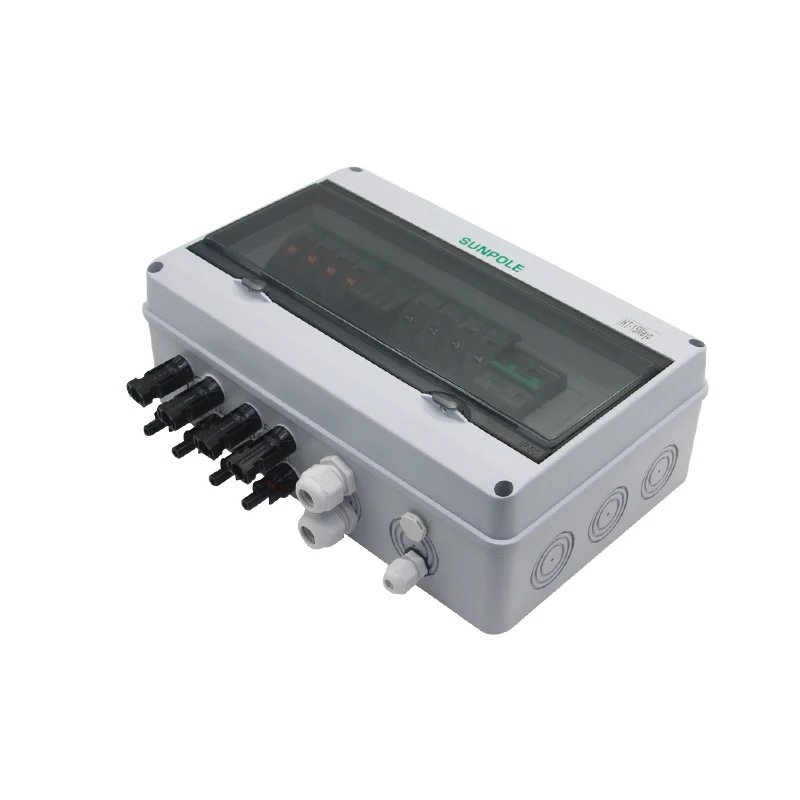 Waterproof Outdoor Surface Mounted 4 in 1 out 550V IP65 Solar PV Surge Lightning Protection DC Distribution Box Combiner Box
