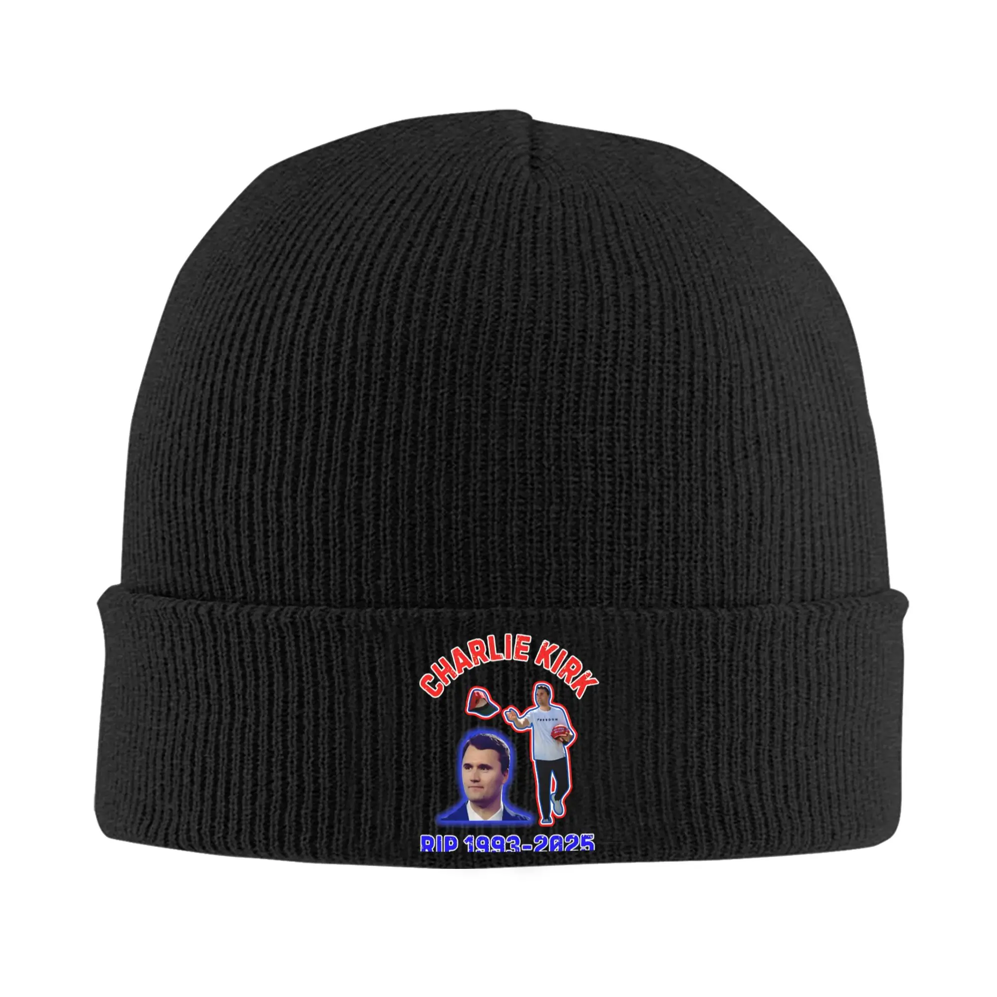 Charlie Kirk gebreide muts vintage caps vrouwelijke mannelijke hippie muts hoeden winter aangepaste elastische motorkap hoeden