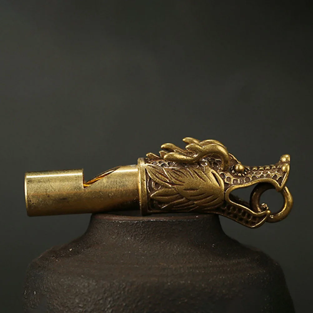 

3Pcs Pure Copper Whistle Keychain Loud Emergency Safety Camping Accessory Dragon Shape Teacher Referee Outdoor Survival