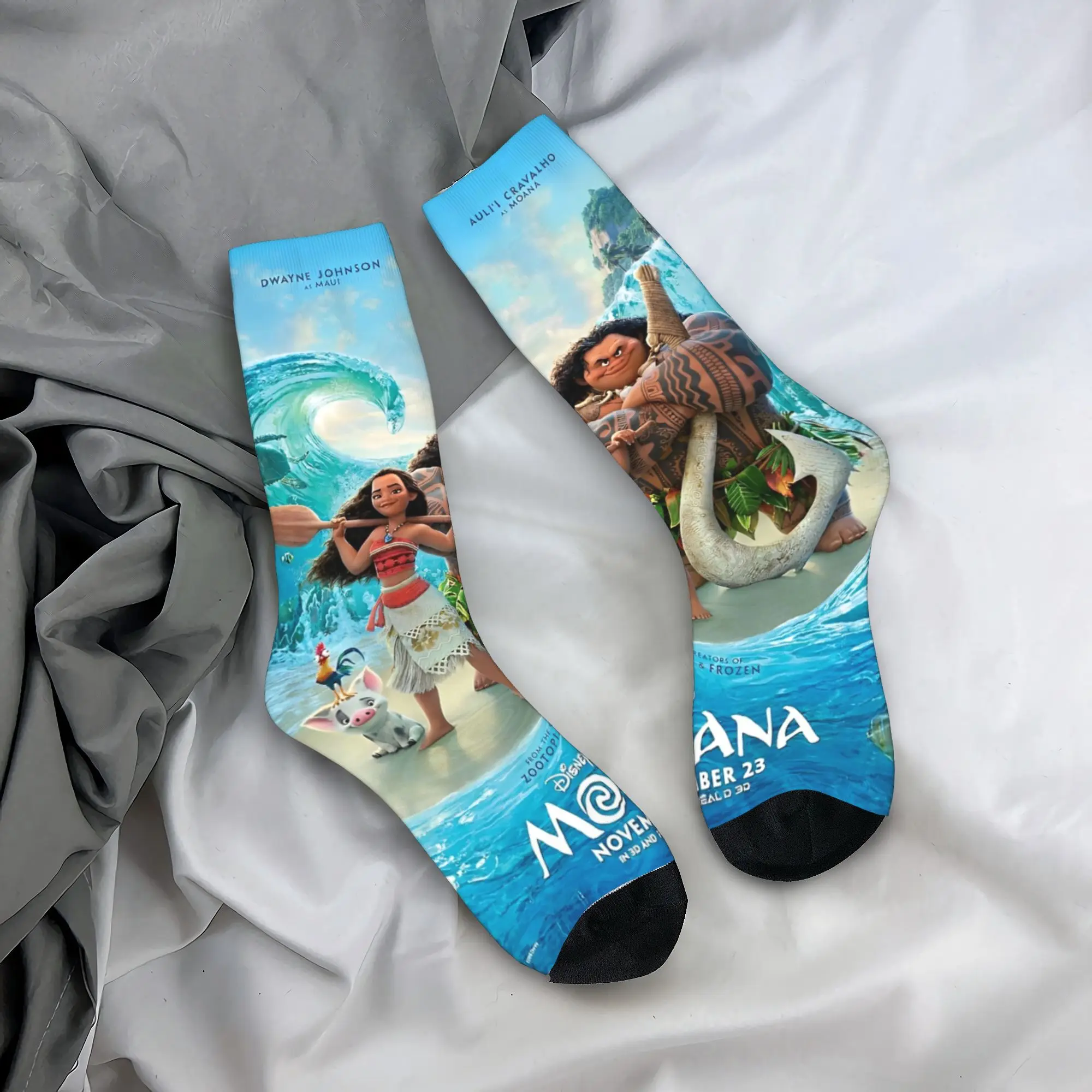 Men Women Moana Maui Pua Heihei Merch Socks  Non-slip Socks Fashion For Sports Wear