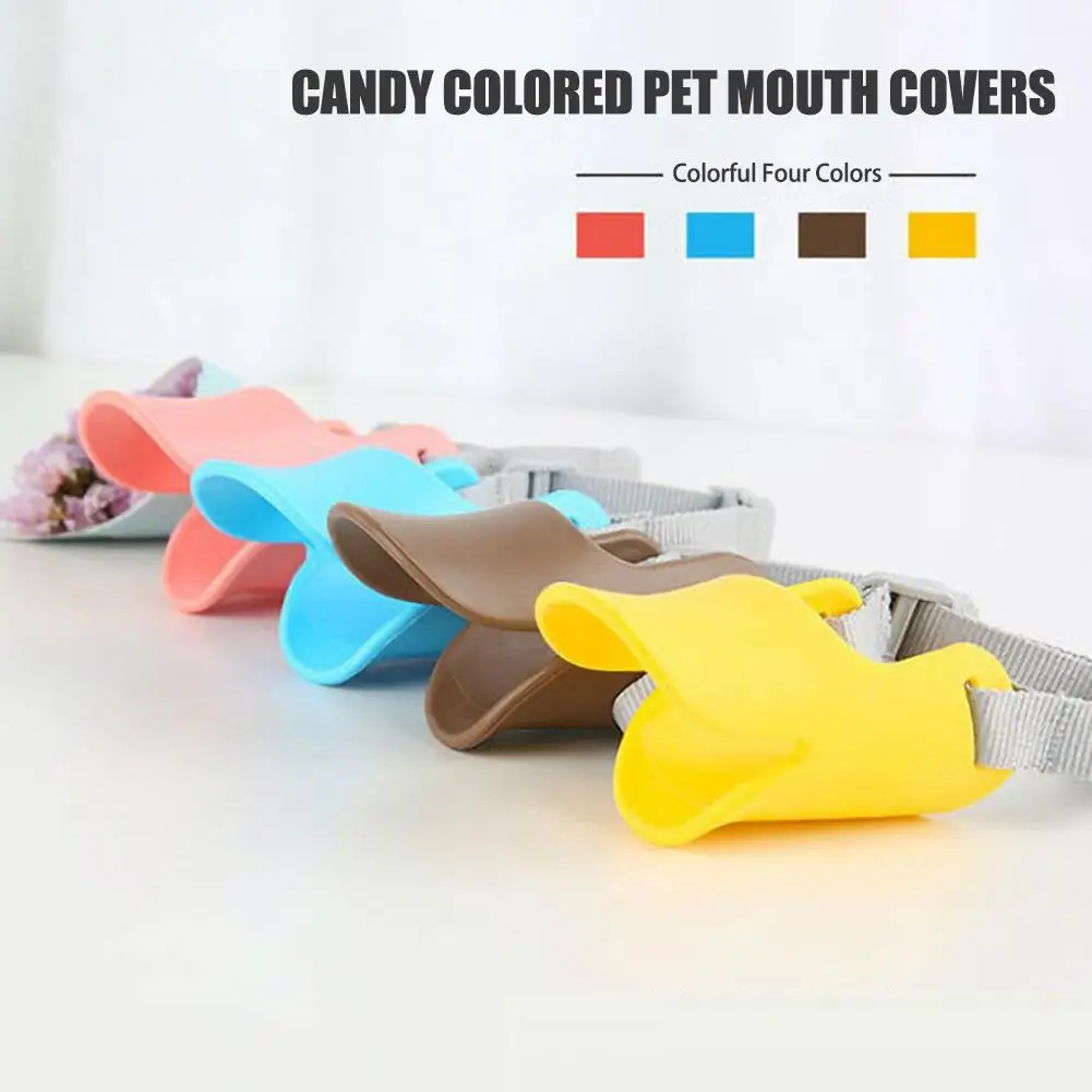 Dog Muzzle Silicone Anti Bite Duck Mouth Shape Dog Mouth Covers Anti-Called Muzzle Mask Pet Mouth Set Bite-Proof Dog Accessories