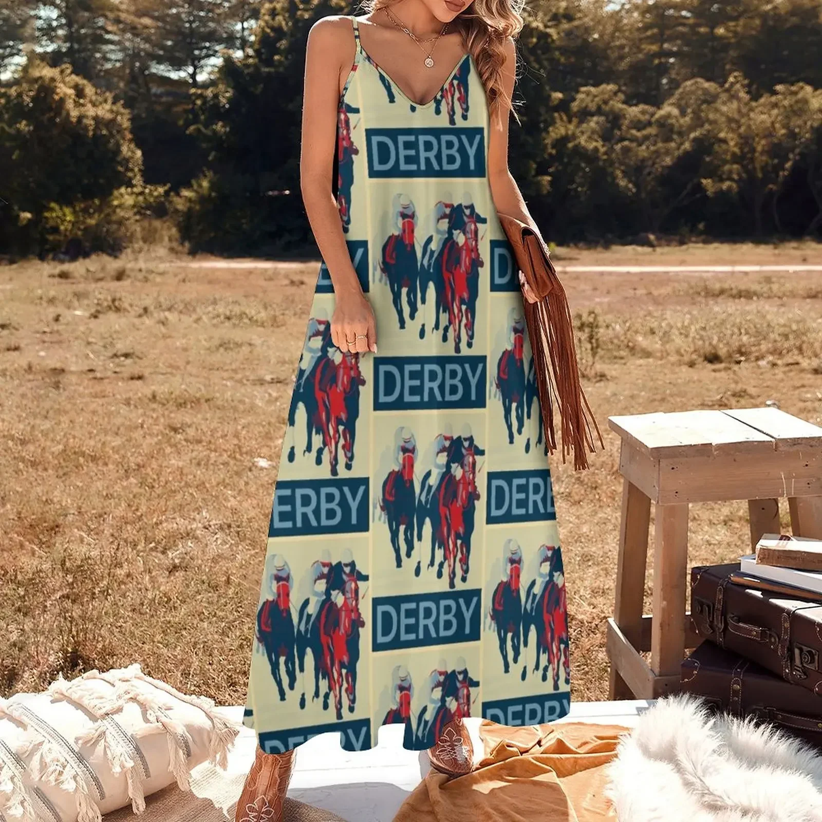 Kentucky Derby Sleeveless Dress Casual dresses beach outfits for women Dress vintage birthday dresses for women Dress