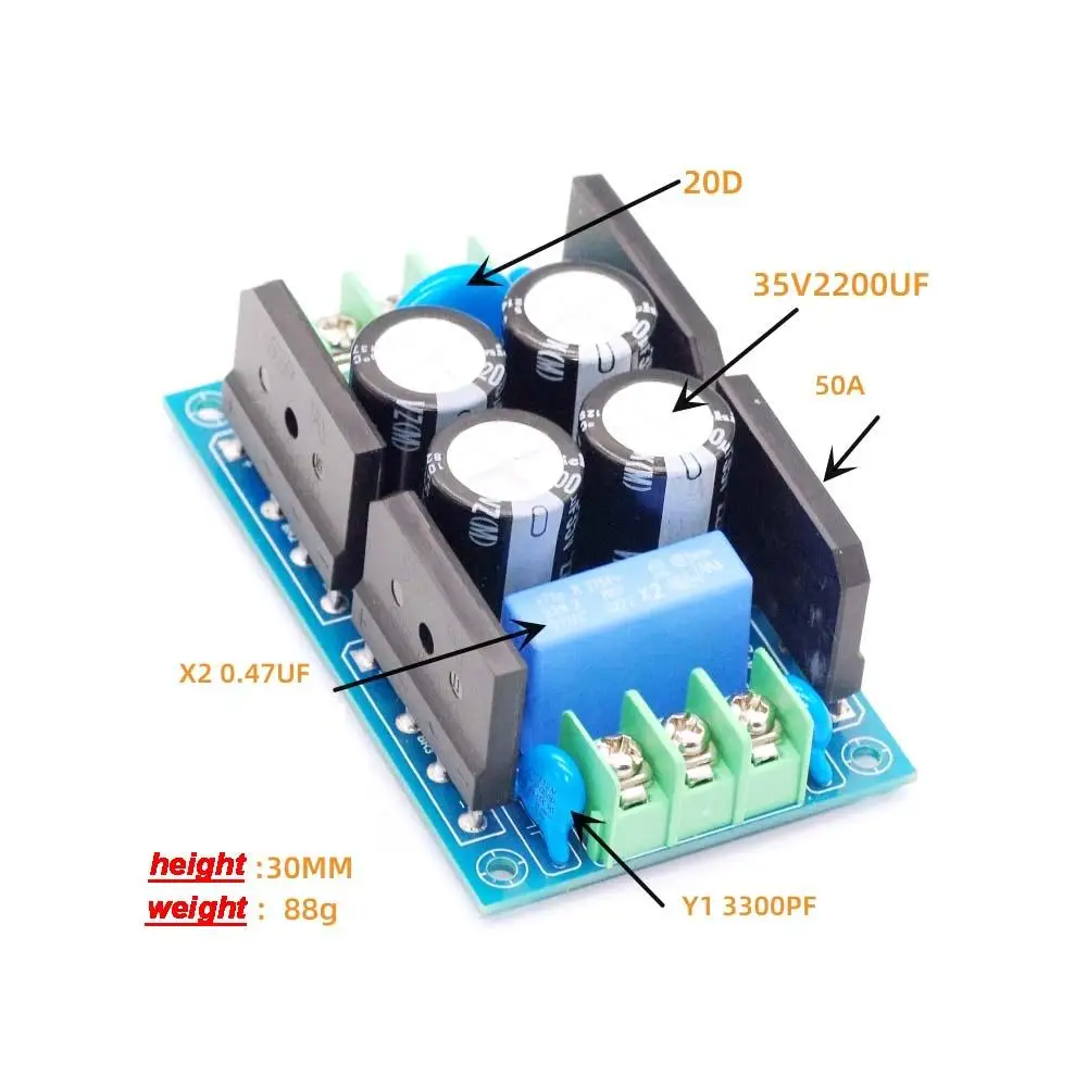 DYKB 20A AC Line Filter 110V 220V Two Channel Two-Stage DC Component Blocker EMI Surge Overvoltage Protection Noise Reduction