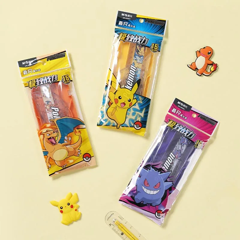 6set/lot Cartoon Pokemon Bookmark Ruler Pikachu Book Mark For Books Office School Office Supplies Stationery Gift