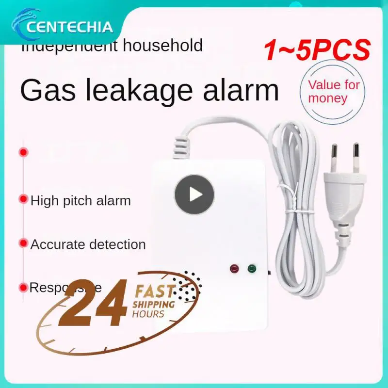 1~5PCS CORUI Combustible Gas Alarm Sensor Gas Leakage Detector EU Plug Standalone Natural/Liquefied Gas Leak Detector For Home