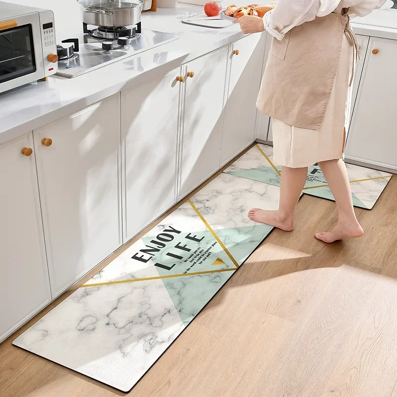 Waterproof Kitchen Mat Long Rug Leather Carpet Non-slip Rugs Easy To Clean Pvc Floor Mats Home Decoration Alfombras De Cocina