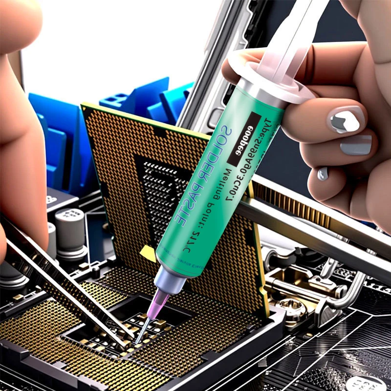 Sn99Ag0.3Cu0.7 الرصاص الحرة لحام لصق إبرة أنبوب ل PCB/BGA/SMD لحام مقبس USB إصلاح القصدير لحام لحام لصق 20-38um #6