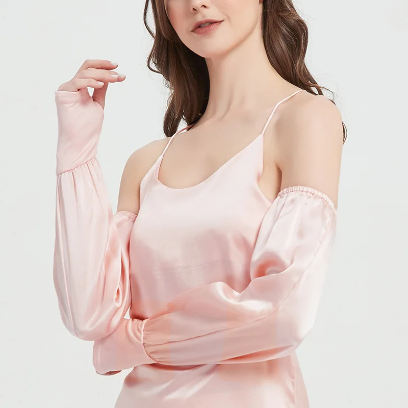 Winsleter-6A 100% 진짜 실크 선 스크린 슬리브, 여성 운전 태양 보호 UV, 통기성 얇은 팔 장갑, 2025 여름 A57132CC
