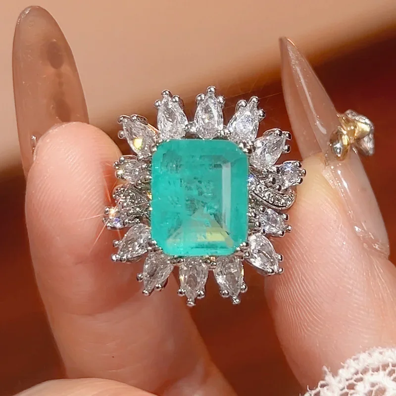 

2025 New Ring Color Ruby Temperament Adjustable Opening High Quality Crystal For Women Jewelry Friends Gift Dropshipping