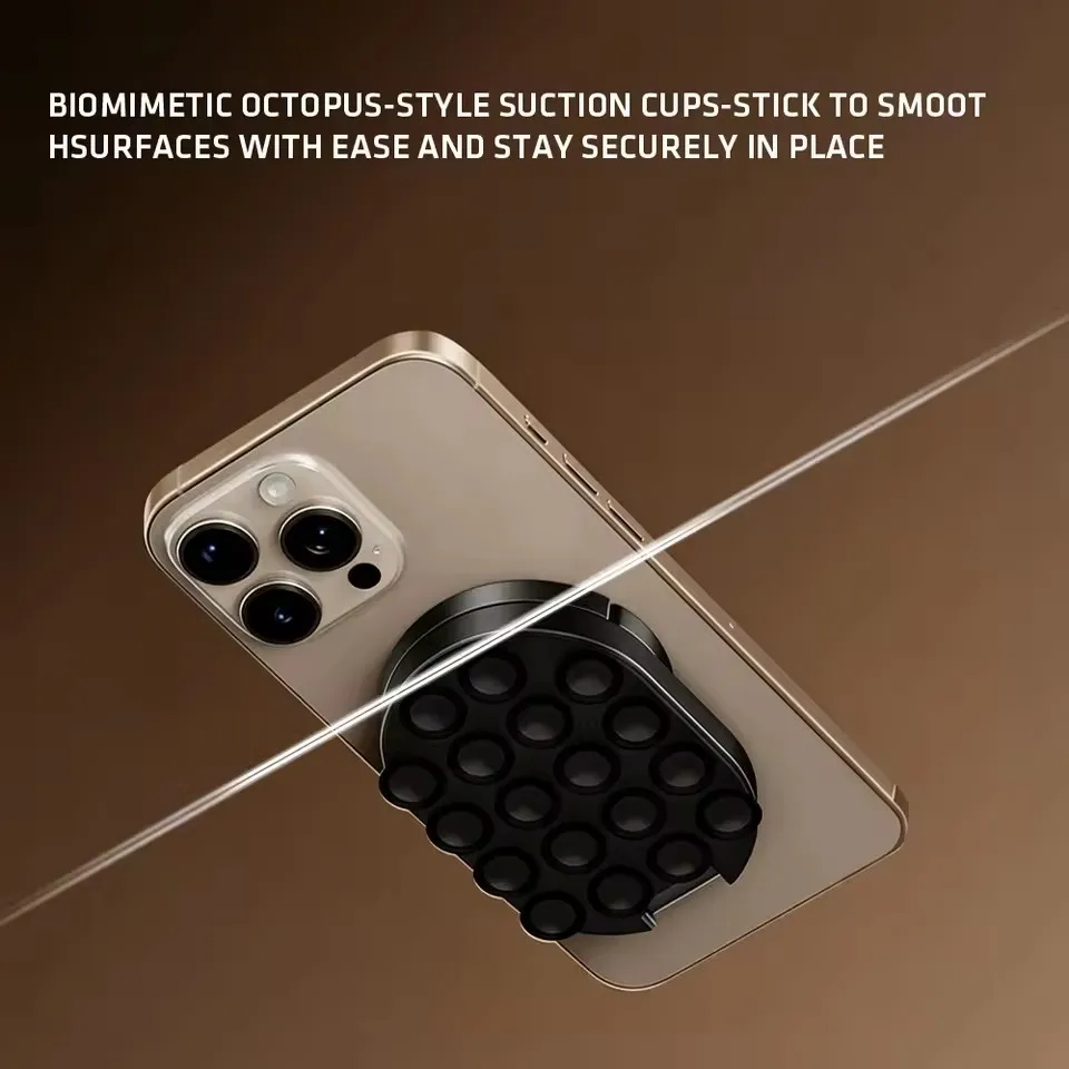 MA39 Magnetic Foldable Phone Stand Universal 360° Rotation Desktop Mobile Holder With Suction Cups At The Bottom view 4