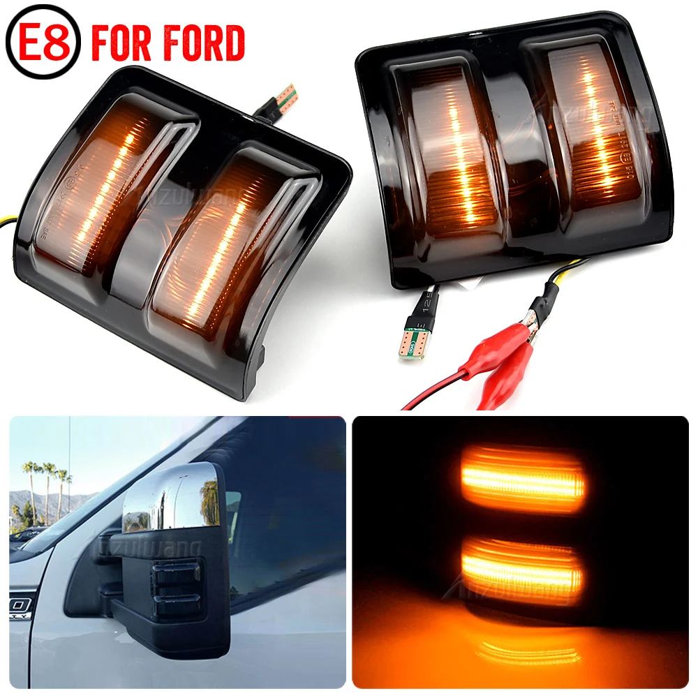 

2pcs LED Car Dynamic Turn Signal Blinker Flashing Light For 2008-2016 Ford F250 F350 F450 Super Duty