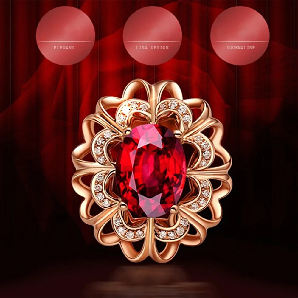 أقراط فاخرة من الياقوت للنساء ، ذهب وردي عيار 18 قيراط ، جوهرة حمراء ، مجوهرات أذن ، قرط من الأحجار الكريمة للزفاف