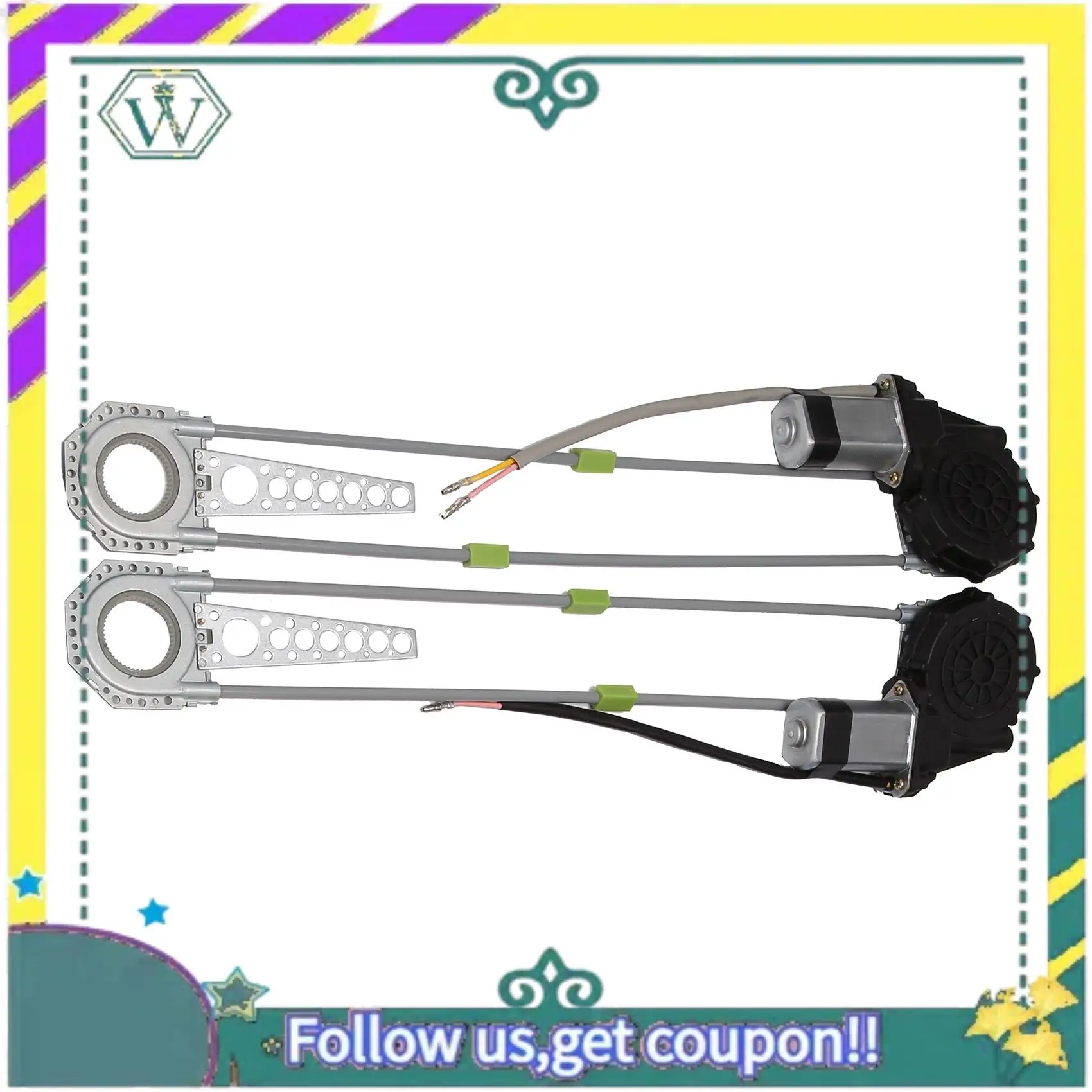 

Upgraded 12V Universal 2 Door Electric Power Window Lift Regulator Conversion Kit +2 Switches