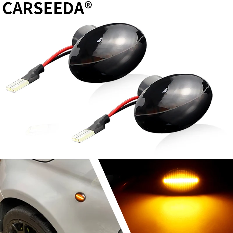 2PCS Led Dynamic Side Marker Turn Signal Light For Fiat 500 Ford KA Lancia Lybra Ypsilon Maserati GranCabrio Granturismo