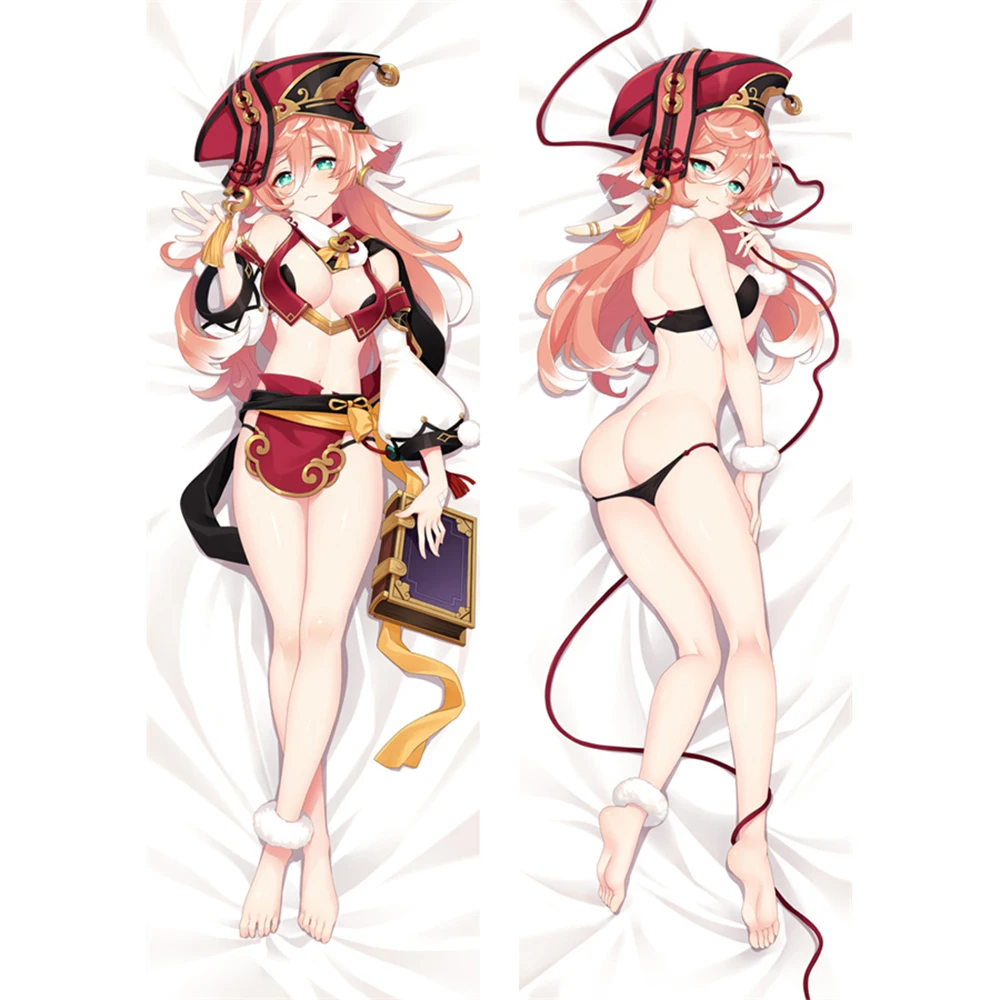 2WT Genshin تأثير Yanfei هينغ الجسم حالة أنيمي Dakimakura وسادة غطاء أوتاكو الفراش المخدة غرفة Deroration الهدايا